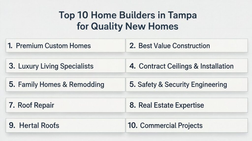 Top 10 Home Builders in Tampa for Quality New Homes