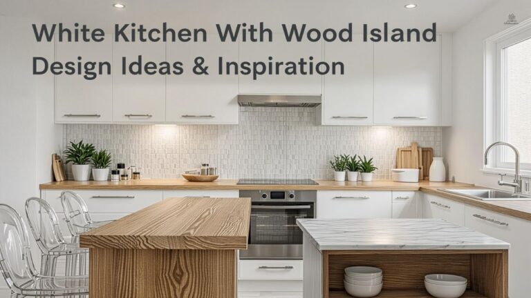White Kitchen With Wood Island Design Ideas & Inspiration